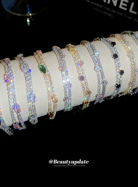 18k真金电镀简约风双层圆形锆石