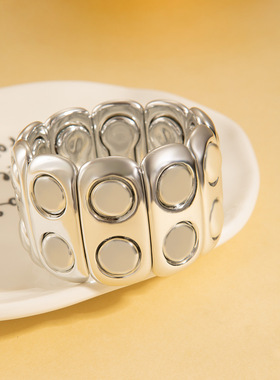 跨境欧美重工拼色简约弹力手镯