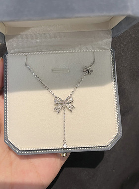 流苏蝴蝶结项链女轻奢小众设计感