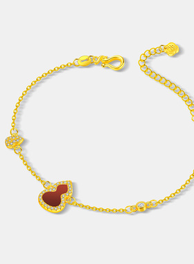 古法金色葫芦手链CNC精工纳米