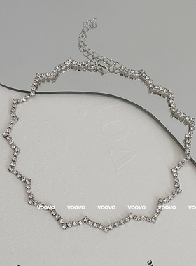 【窝窝】夏日度假闪钻波浪锁骨链