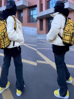 Homemade retro american sports niche backpack remake vintage peripheral trendy backpack large capacity student bag