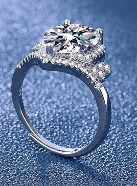 925银网红奢华皇冠高碳钻水滴形