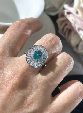 新品中古风帕拉伊巴鸽子蛋戒指小