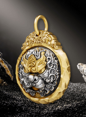 新品新款吞金兽道系项链国潮饕餮