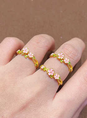 925银2024新款时尚古法黄金色小