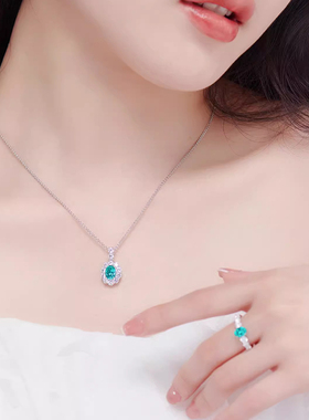 S925银「马尔代夫蓝」霓虹蓝钻戒