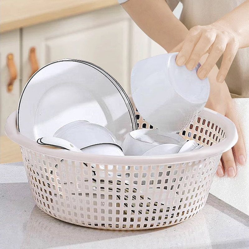 沥水篮五件套厨房家用塑料洗菜篮加厚菜篮镂空蔬菜筐碗筷沥水篮,淘宝优惠券,粉丝福利购,淘宝优惠卷