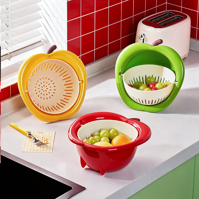 双层洗菜盆新款沥水篮家用厨房旋转洗水果篮子淘菜盆多功能水果盘,淘宝优惠券,粉丝福利购,淘宝优惠卷