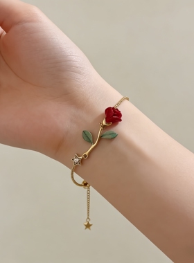 许肆送江荞同款手工彩绘玫瑰手链