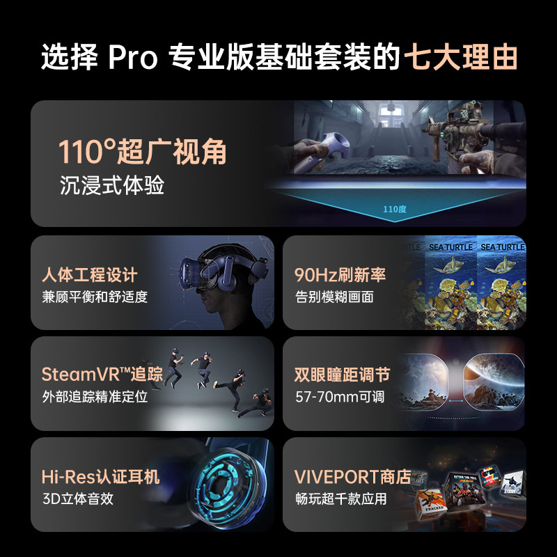 htc vive pro专业版基础套装智能vr HTCVIVE智能眼镜/VR设备