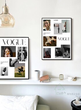 ins风几何线条图案北欧风装饰画 复古抽象挂画桌面相框画摆件拍照