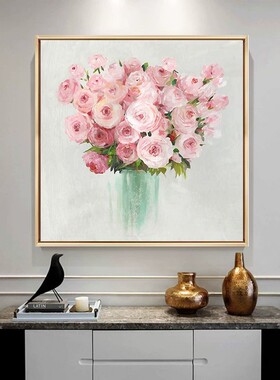 创意花卉简约装饰画方形小众艺术唯美仿油画高级感卧室客厅摆挂画