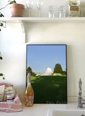 夏日麦田 绿色氛围韩国ins小清新客厅背景墙装饰画卧室海报墙贴画