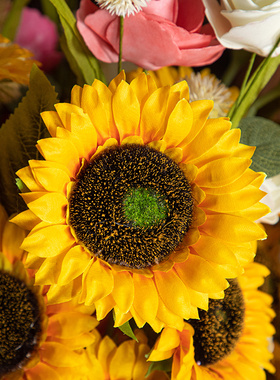 向日葵仿真花餐桌客厅干花塑料花