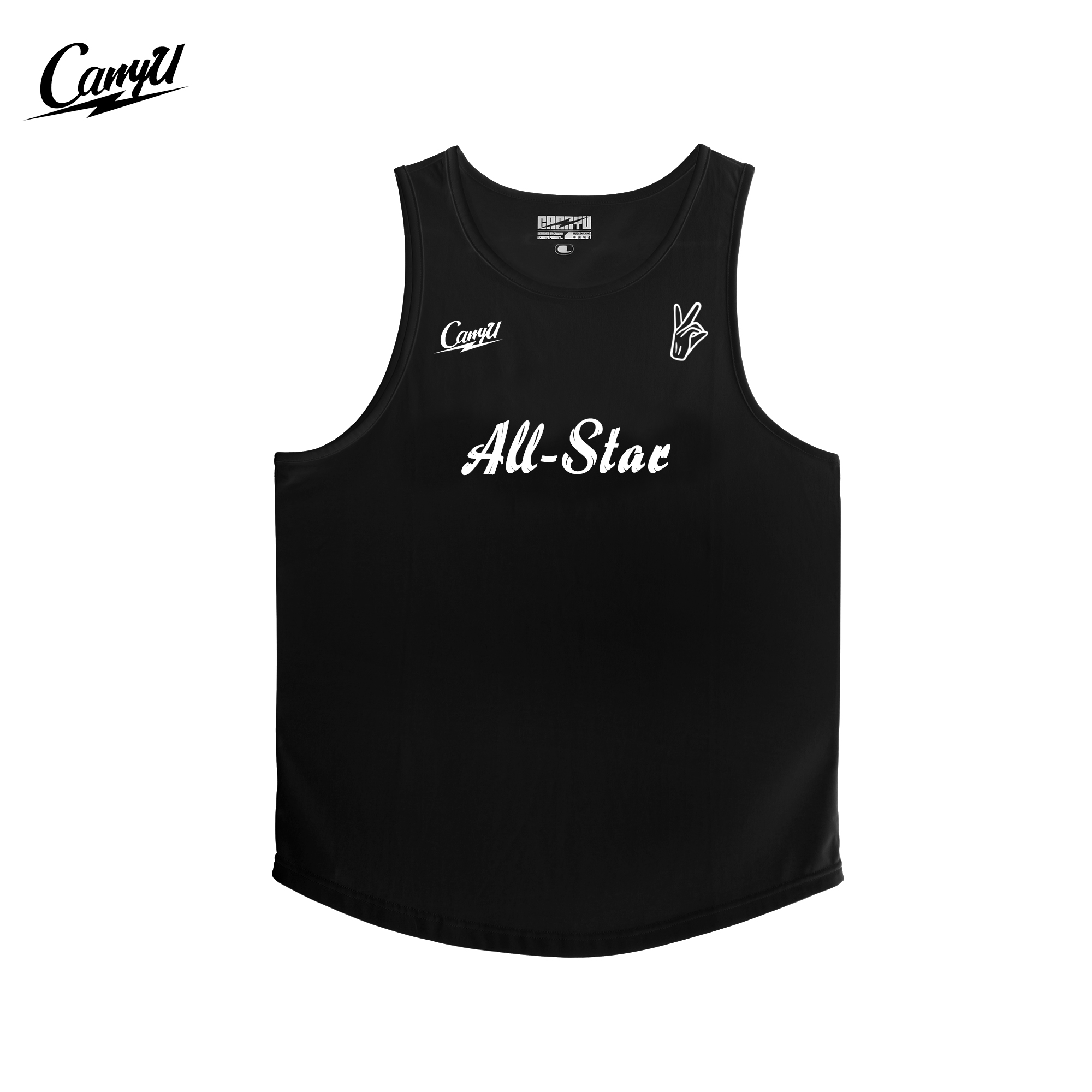 CARRYU运动篮球背心夏季男女美式健身无袖吸汗速干投篮黑科技欧耶 - 图0