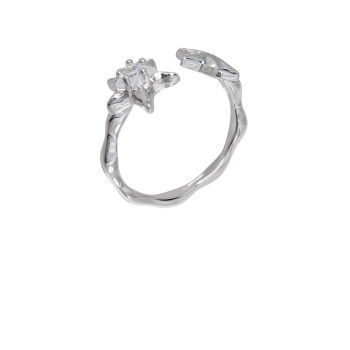 BA Jewelry Bureau Shopping Mall Same Style Star Series Simple and Versatile Zirconia Open Ring for Women