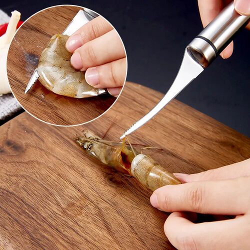 不锈钢剥虾器去虾线刀剥虾壳剔除虾壳开虾背剔除刀家用厨房工具 - 图2