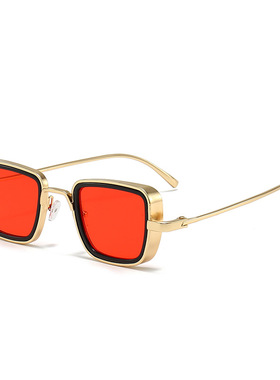 男士复古厚边金属方框潮流墨镜