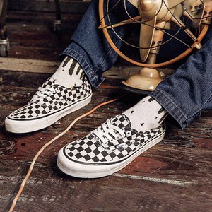 VANS/范斯官方正品男鞋 Authentic 安纳海姆低帮黑白棋盘格帆布鞋