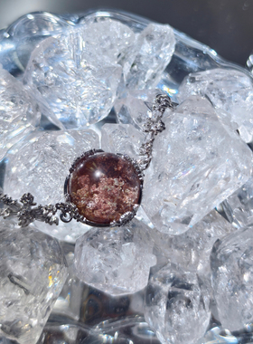 【雪地奇迹】精选巴西彩幽灵水晶单珠 925银手链雪花链