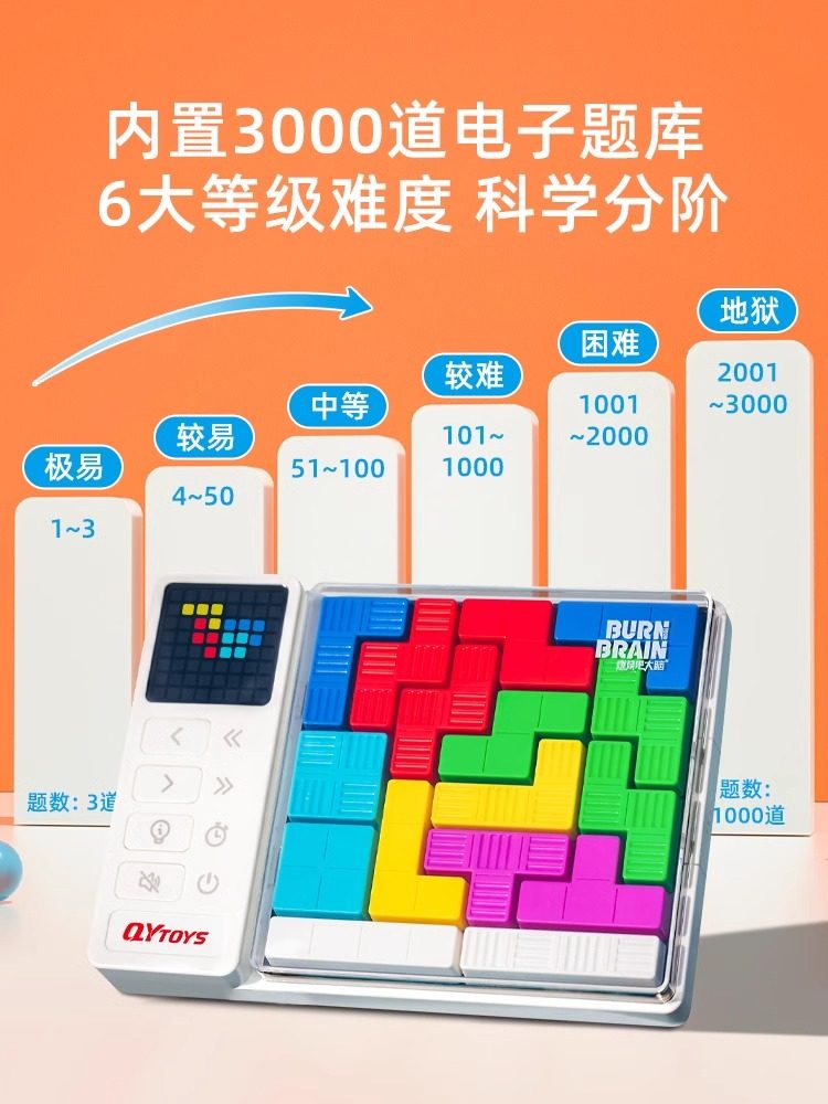 奇艺燃烧吧大脑智能拼图逻辑思维训练积木游戏儿童益智力玩具滑动,淘宝优惠券,粉丝福利购,淘宝优惠卷