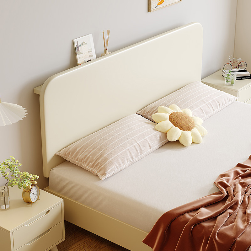 索菲亚北欧白色全实木床现代简约奶油风格1.8米双人1.5m主卧女孩