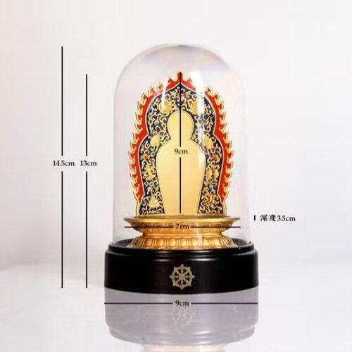 藏风唐卡专用底座，3D立体浮雕铜 - 图1