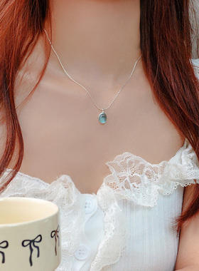 月光石s925蛇骨链女项链小众高级