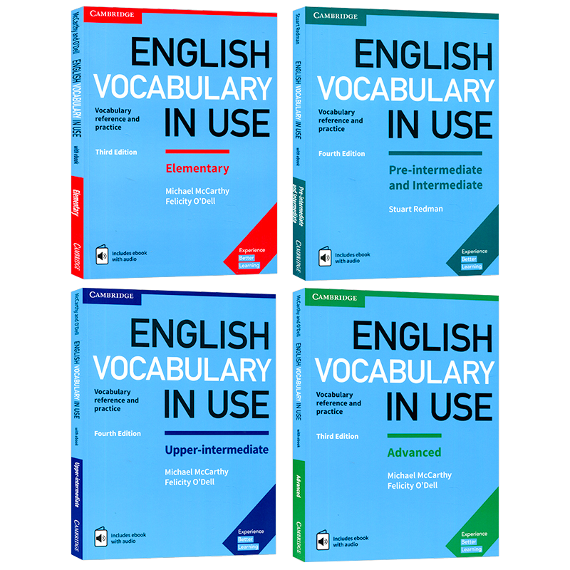 English Vocabulary in Use 初/中/高级4册 原版进口剑桥英语词汇书 英式词汇学习工具书