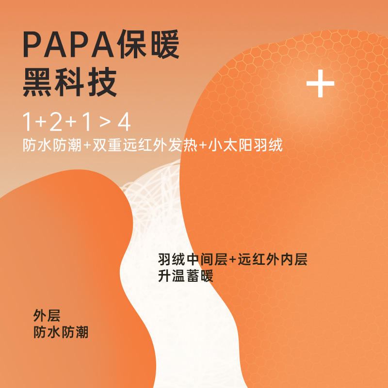 【放心绒】papa爬爬冬季儿童石墨烯羽绒服男女宝宝连帽保暖外套 - 图2