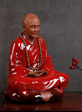 陶瓷弘一法师佛像摆件家居玄关