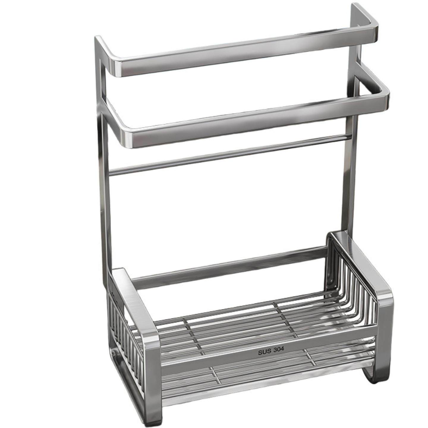 JUMILY抹布架厨房沥水架免打孔台面壁挂海绵毛巾厨房用品收纳架置,淘宝优惠券,粉丝福利购,淘宝优惠卷