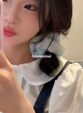 温柔软糯海马毛大肠圈新款针织发圈渐变冰淇淋头绳发绳少女发饰品