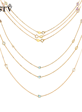 GSTV水晶18K金锁骨女生叠戴