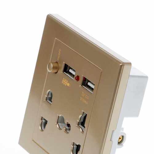 Dual USB LED Electric Wall Charger Station Socket Adapter Po - 图1