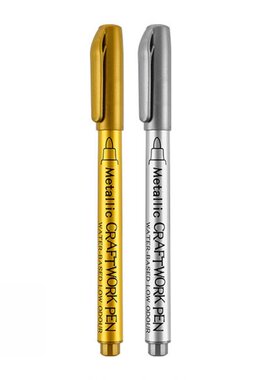 Metallic Waterproof Permanent Paint Marker Pens Gold And