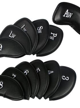 12Pcs/Set Portable PU Golf Club Iron Head Covers Protector G