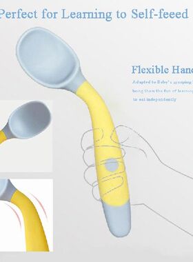 2PCS Silicone Spoon Fork for Baby Utensils Set Auxiliary