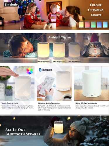 Portable Bluetooth Speaker Mini Player Touch Pat Light Color - 图3