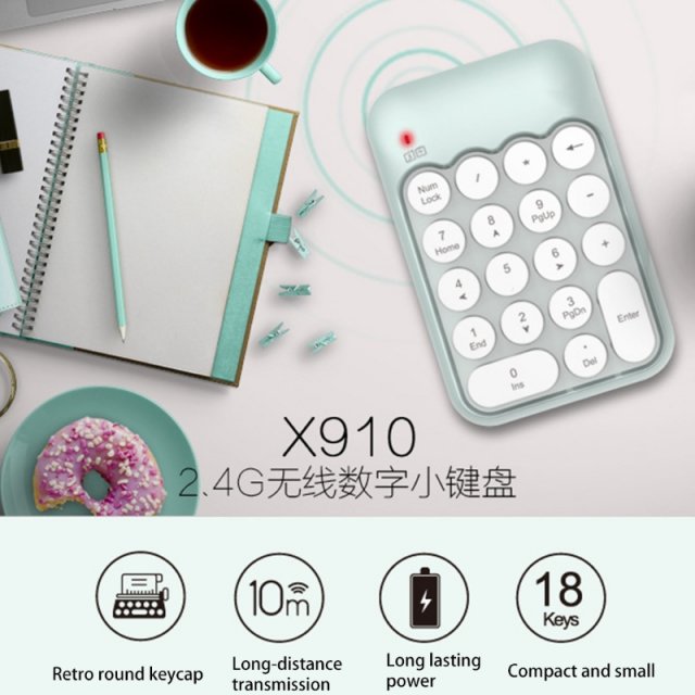 2.4G Number Pad Portable Wireless 18-Key Numeric Keypad Keyb - 图3