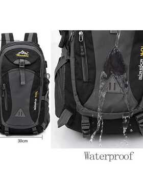 Men's Women's 40L Waterproof Backpack USB Climbing Travel Ba