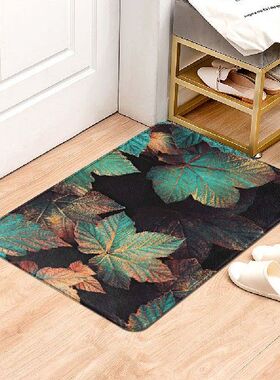 Tropical Green Leaf Bath Mat Bathroom anti slip Bath Rugs