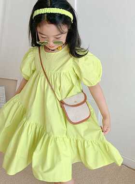 Baby Girls Dresses Summer New Stitching Short-Sleeved Irregu