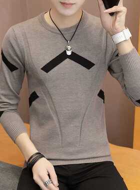 Autumn Men's Knitted Sweater T Shirt O Neck Long Sleeve Pull