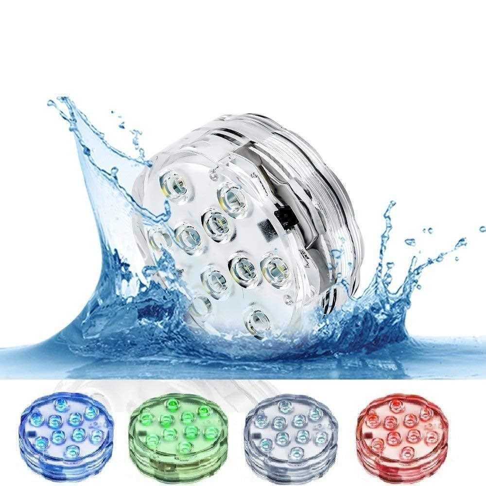 Underwater 10 LED Night Light Battery 16 Cors RGB Christma - 图0