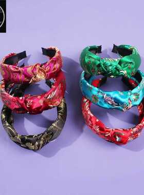 Chinese wind hair cheonsam embroidery hoop a hair red