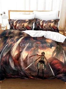 3D Printed Anime Attack On Titan Bedding Set Anime Duvet Cov