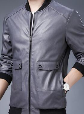 Men Stand Collar Coats/Men's Leather Jackets/ Mens Motorcycl