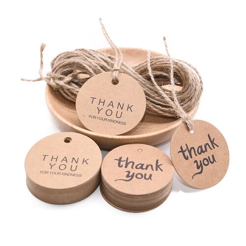 100Pcs Kraft Paper Thank You Hang Tag Handmade Gift Tag Labe - 图2